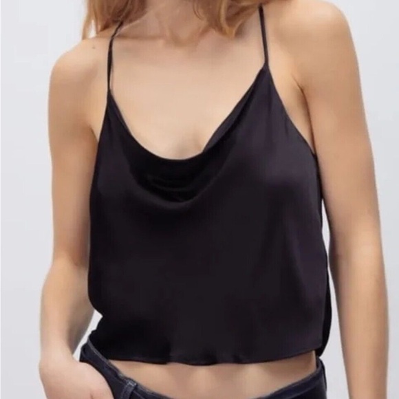 Zara black satin starppy cami - Picture 5 of 6